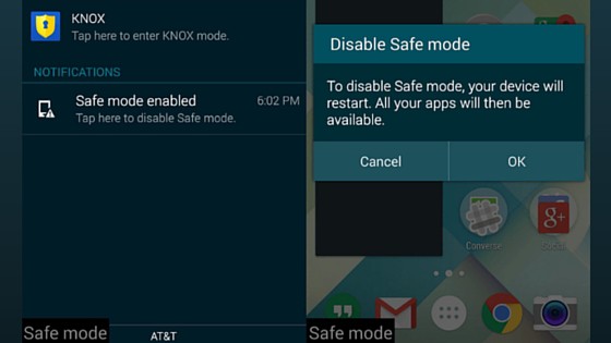 To disable Safe mode, your device will restart. All your apps will then be available.