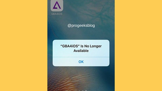 GBA4iOS is no longer available