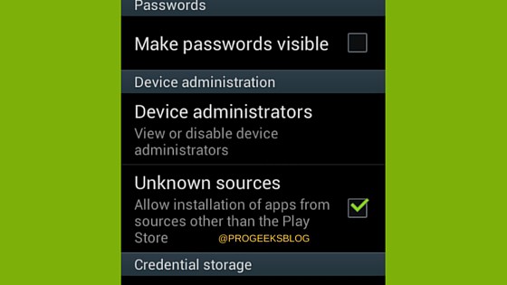 Android settings unknown sources